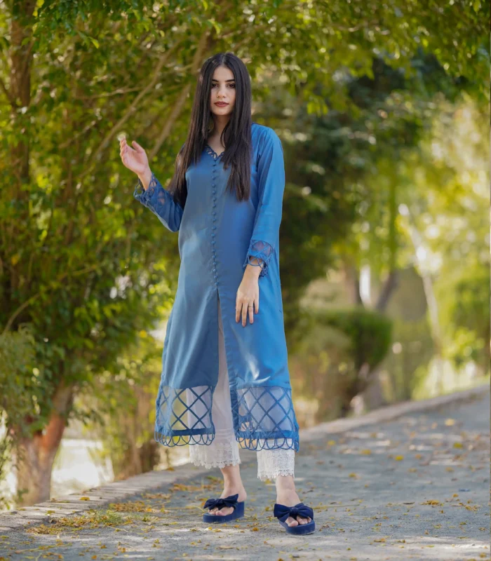 Shop with Namra is offering pacific blue linen shirt 3 scaled in latest clothing collection 2024