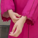 Shocking Pink Lawn Dress 2Pcs (FUCHSIA) - Image 7