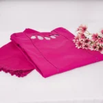 Shocking Pink Lawn Dress 2Pcs (FUCHSIA) - Image 8