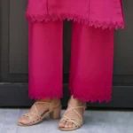 Shocking Pink Lawn Dress 2Pcs (FUCHSIA) - Image 4