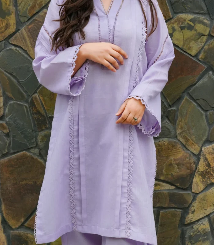 2 Pcs Lawn Suit - Lilac (SOPHIA) - Image 7
