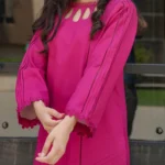Shocking Pink Lawn Dress 2Pcs (FUCHSIA) - Image 6