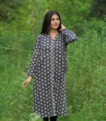 Black Printed Casual Lawn Shirt - Image 2
