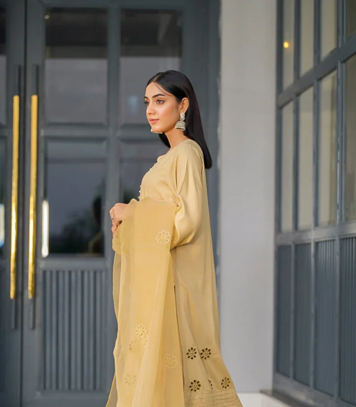 Skin Beige 3Pcs Linen Dress - Image 4