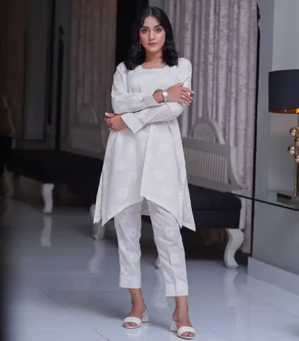 White 2Pcs Linen Dress