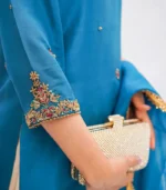 Shop with Namra is offering tea blue formal wear 3 Pcs Dress in latest festive collection 2024