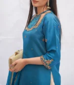 Shop with Namra is offering tea blue formal wear 3 Pcs Dress in latest festive collection 2024