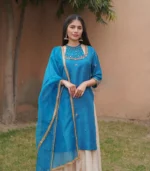 Shop with Namra is offering tea blue formal wear 3 Pcs Dress in latest festive collection 2024