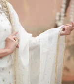 Shop with Namra is offering White with Golden Formal Wear 3Pcs Festive dress in latest festive collection 2024
