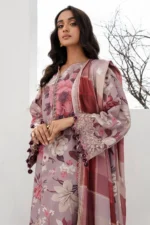 BAROQUE - 3PC Lawn Printed Shirt With Voile Printed Dupatta-764