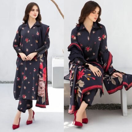 BAROQUE - 3PC Lawn Printed Shirt With Voile Printed Dupatta-770
