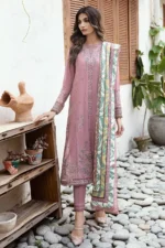 Jazmin Lawn 3PC Chikenkari Embroidered With Printed Dupatta-401