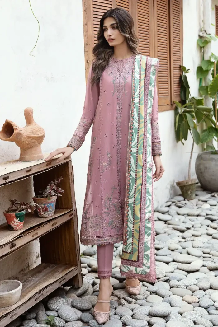 Jazmin Lawn 3PC Chikenkari Embroidered With Printed Dupatta-401 (7) Jazmin Lawn 3PC Chikenkari Embroidered With Printed Dupatta-401