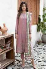 Jazmin Lawn 3PC Chikenkari Embroidered With Printed Dupatta-401