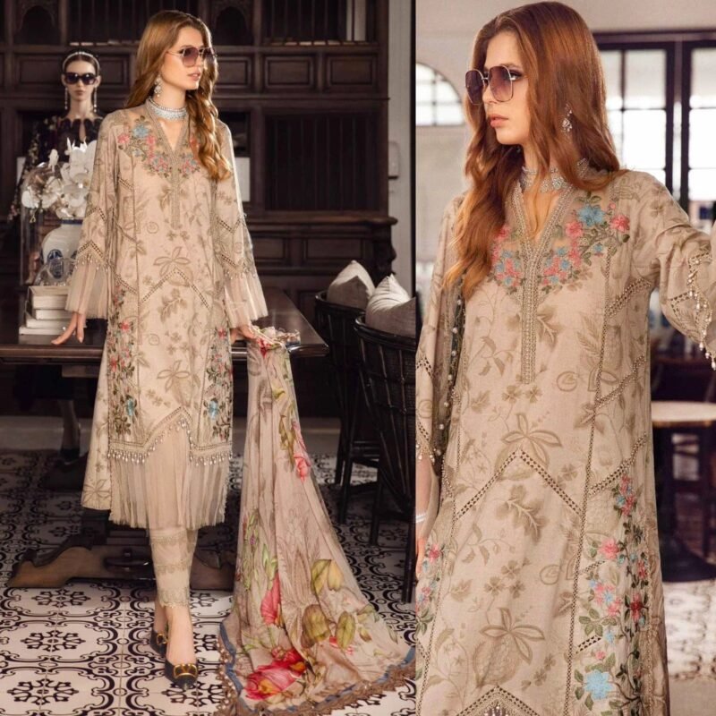 Shop with Namra is offering MARIA B 3PC Lawn Printed Shirt With Printed Dupatta And Trouser 776 2 in latest clothing collection 2024