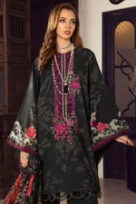 Lawn Printed Shirt Voile Printed Dupatta Lawn Printed Trouser Organza Embroidered Patch Unstitched 3PC Dress