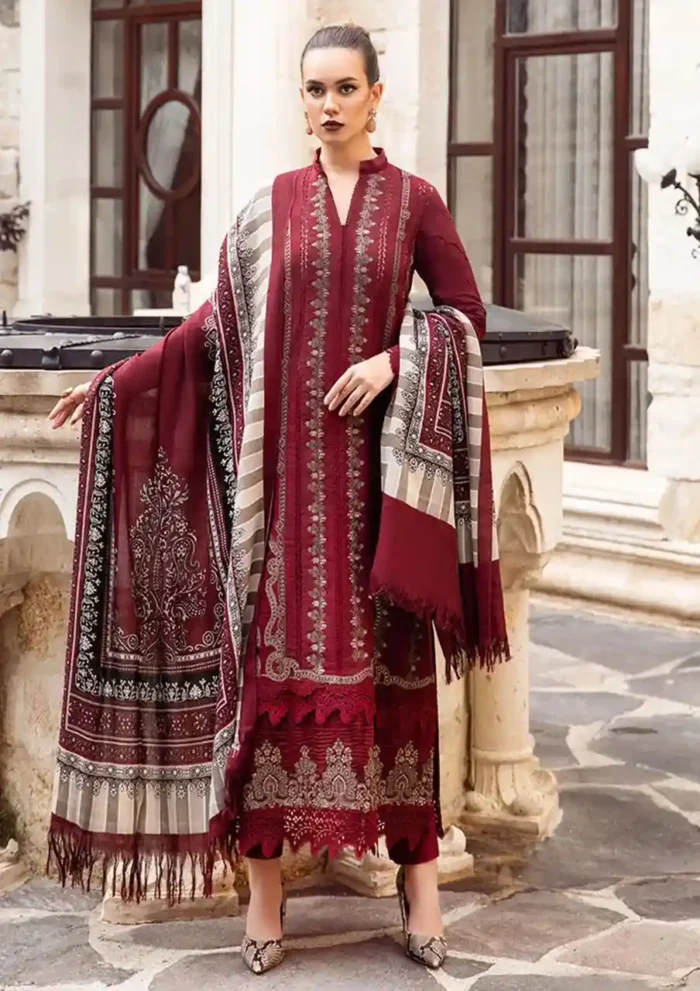 Maria B Lawn 3PC Embroidered-720 - Image 3