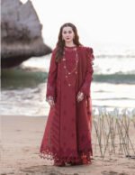 QALAMKAR Chikenkari Lawn 3PC Embroidered With Organza Embroidered Dupatta-410 - Image 5