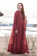 QALAMKAR Chikenkari Lawn 3PC Embroidered With Organza Embroidered Dupatta-410 - Image 4