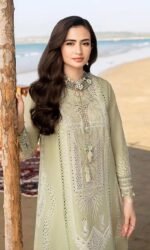 Qalamkar Lawn 3PC Chikankari Embroidered With Printed Dupatta-413 - Image 3
