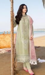 Qalamkar Lawn 3PC Chikankari Embroidered With Printed Dupatta-413 - Image 4