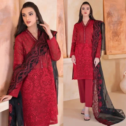 LIMELIGHT 3PC Lawn Chickankari Embroidered-419