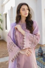 BAROQUE Lawn 3PC Embroidered With Digital Printed Dupatta-443 - Image 3