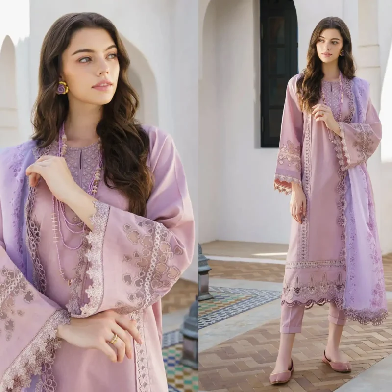 Shop with Namra is offering BAROQUE Lawn 3PC Embroidered With Digital Printed Dupatta 443 in latest clothing collection 2024