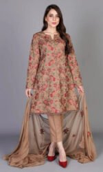 Bareeze Lawn 3PC Embroidered With Chiffon Embroidered Dupatta-417 - Image 2