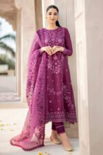 CROSS STITCH 3PC Lawn Embroidered Shirt With Organza Embroidered Dupatta -378 - Image 4