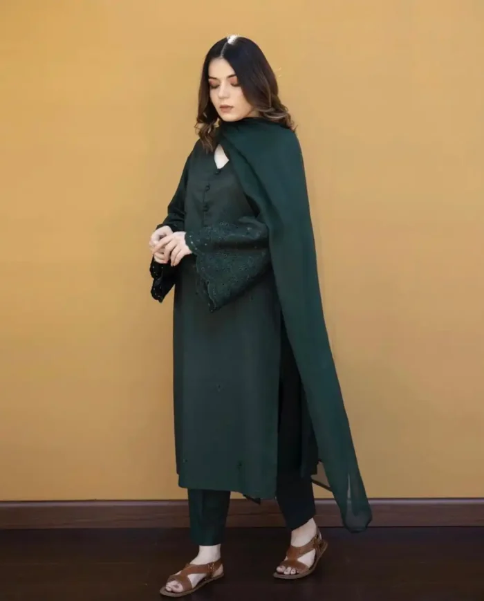 DYOT Lawn 3PC Chikenkari Embroidered-361 - Image 3