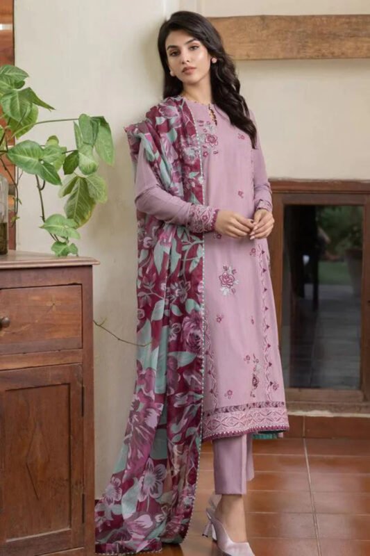 Shop with Namra is offering Jazmin Lawn 3PC Embroidered With Printed Dupatta 303 3 in latest clothing collection 2024