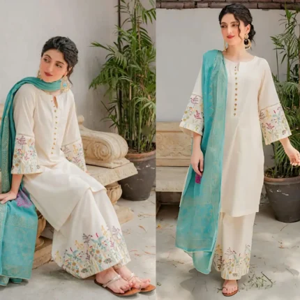 Kastoor 3PC Lawn Embroidered Shirt With Printed Dupatta-730
