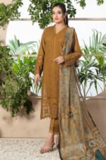 Nam's Lawn 3PC Chickenkari Embroidered Shirt With Print Shawl-321 - Image 3