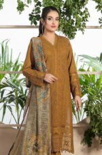 Nam's Lawn 3PC Chickenkari Embroidered Shirt With Print Shawl-321 - Image 2