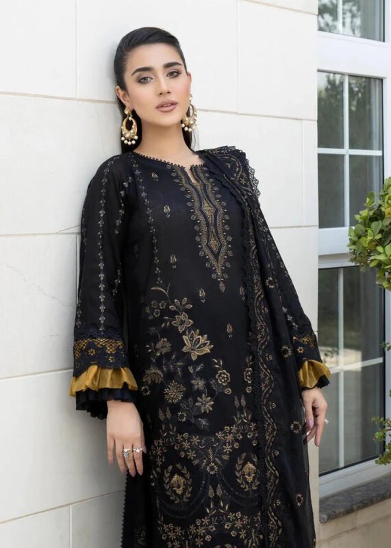 Shop with Namra is offering Luxury Embroidered Lawn 3Pc with Embroidered Dupata 420 3 in latest clothing collection 2024