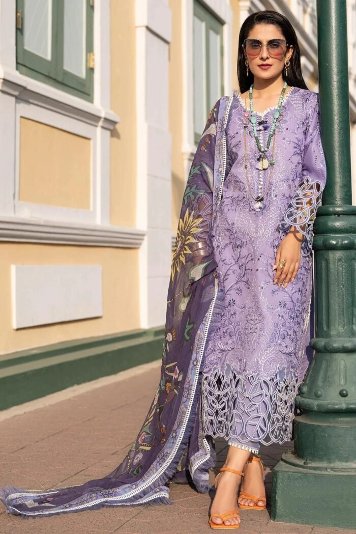 MUSHQ 3PC Lawn Embroidered With Printed Dupatta -362 - Image 3