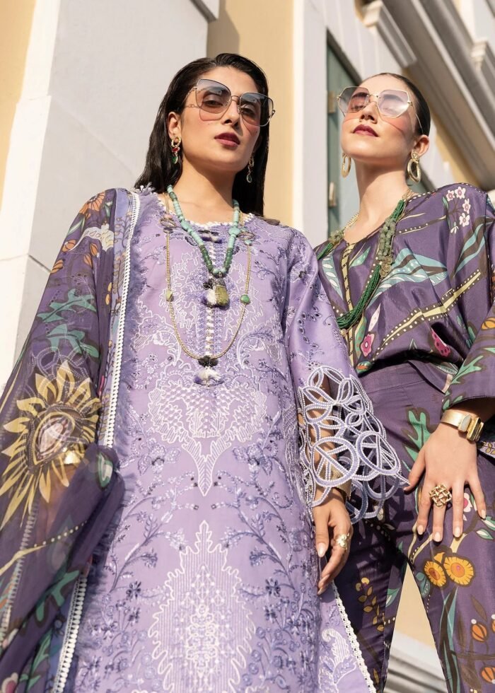 MUSHQ 3PC Lawn Embroidered With Printed Dupatta -362 - Image 4