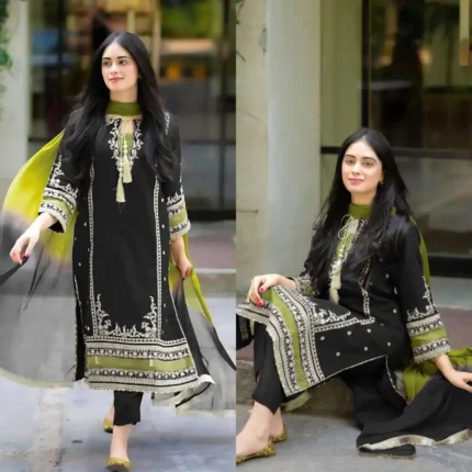 OMAL BY KOMAL Lawn 3PC Embroidery With Bamber Chiffon Dye n Dye Dupatta-437