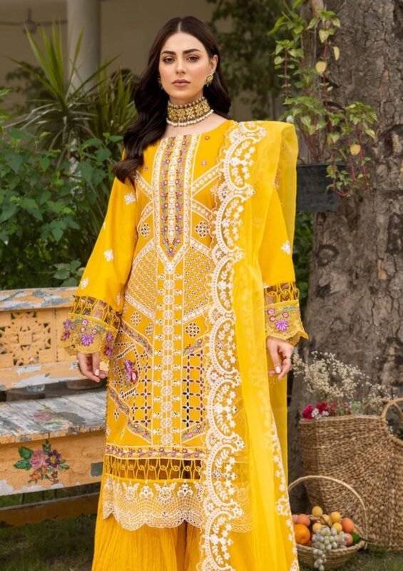 Shop with Namra is offering PARISHAY Lawn Chikenkari 3PC Embroidered With Organza Embroidered Dupatta 341 2 in latest clothing collection 2024