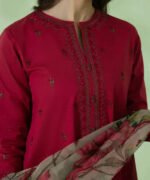 Sapphire 3PC Lawn Embroidered Shirt With Organza Printed Dupatta-384 - Image 4