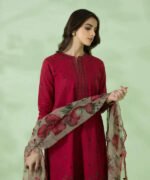 Sapphire 3PC Lawn Embroidered Shirt With Organza Printed Dupatta-384 - Image 3