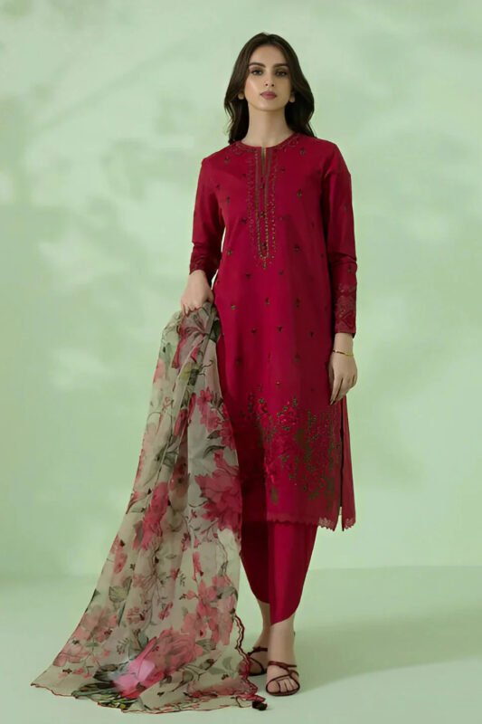 Shop with Namra is offering Sapphire 3PC Lawn Embroidered Shirt With Organza Printed Dupatta 384 6 in latest clothing collection 2024