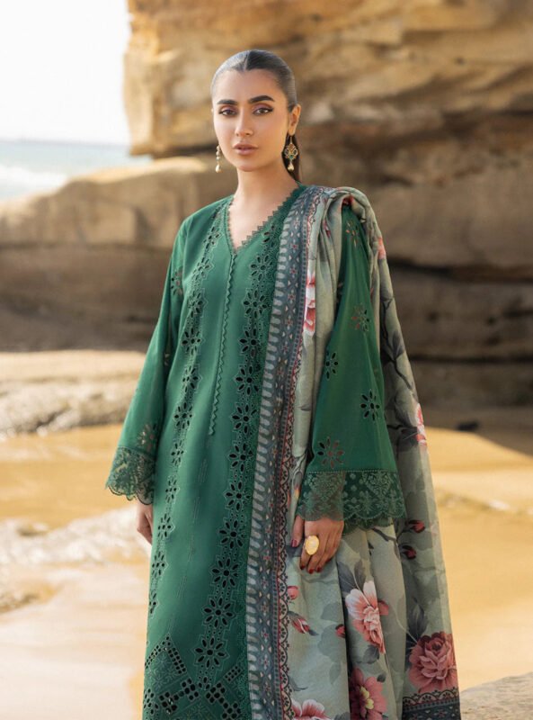 Shop with Namra is offering ZAINAB CHOTTANI 3PC Luxury Lawn Chikankri Embroidered With Printed Dupatta 453 1 in latest clothing collection 2024