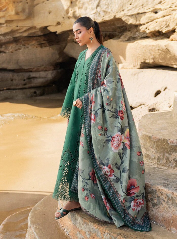 ZAINAB CHOTTANI 3PC Luxury Lawn Chikankri Embroidered With Printed Dupatta-453 - Image 4