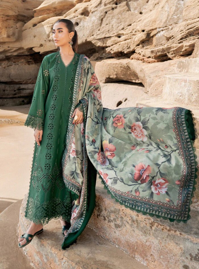 ZAINAB CHOTTANI 3PC Luxury Lawn Chikankri Embroidered With Printed Dupatta-453 - Image 5