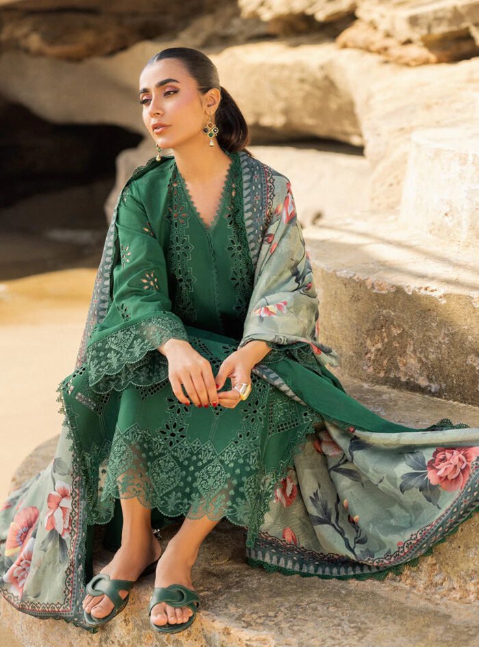 ZAINAB CHOTTANI 3PC Luxury Lawn Chikankri Embroidered With Printed Dupatta-453 - Image 9