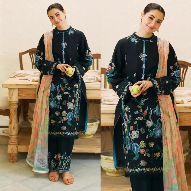 Shop with Namra is offering ZARA SHAHJAHAN 3PC Lawn Embroidered Shirt With Printed Dupatta 374 in latest clothing collection 2024