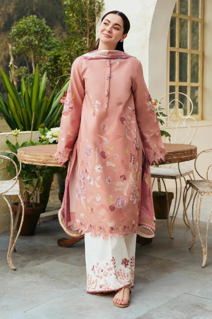 ZARA SHAHJAHAN 3PC Lawn Embroidered Shirt With Printed Dupatta-387 - Image 5