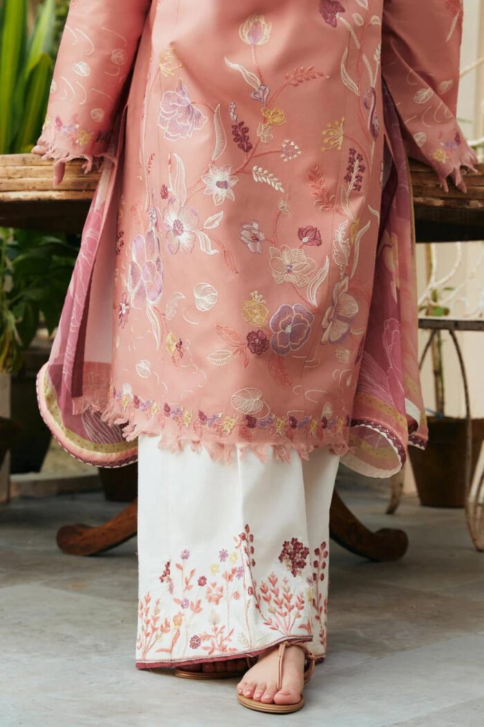 ZARA SHAHJAHAN 3PC Lawn Embroidered Shirt With Printed Dupatta-387 - Image 6